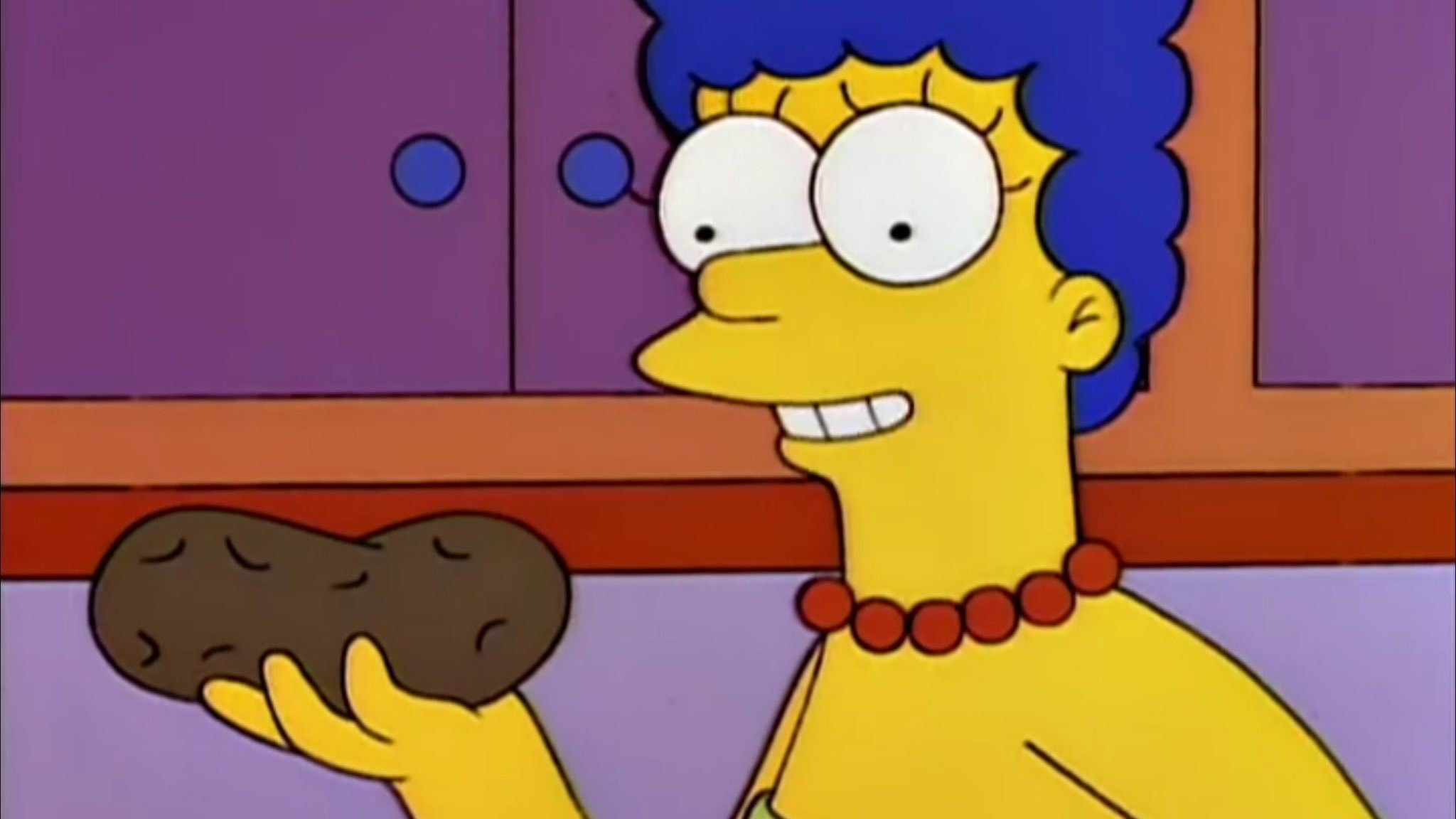 An image of Marge Simpson holding a potato saying 'I just think they're neat.'